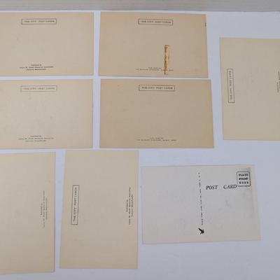 Collection of 8 vintage black and white postcards featuring Orchard House in Concord, Massachusetts