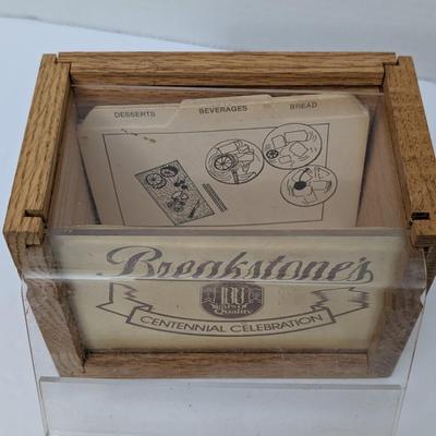 Vintage Breakstone's Centennial Celebration Wooden Recipe Box W/ Cards 1982