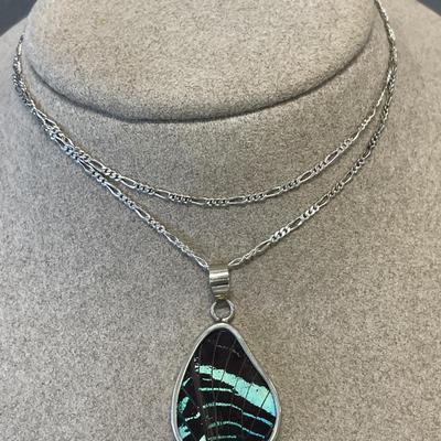 Butterfly wing with sterling chain
