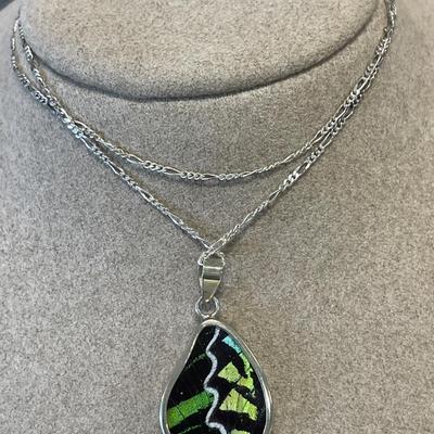 Butterfly wing with sterling chain