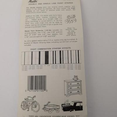 Vintage Master No 1100 Double & Single Line Paint Striper Kit For Decorative Paint Striping