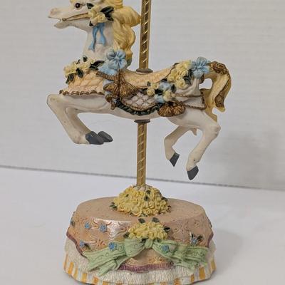 Heritage House Melodies County Fair Collection Carousel Horse “Love Me Tender” Figurine