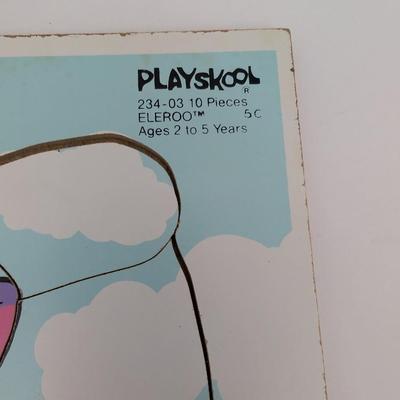 1984 Playskool Disney Eleroo Wooden Puzzle 10 Piece Winnie the Pooh Friend Made in USA