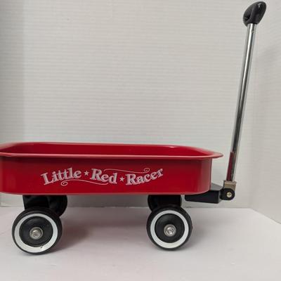 Vintage "Little Red Racer" Metal Wagon - Perfect For Rustic Decor Or A Kid's Toy