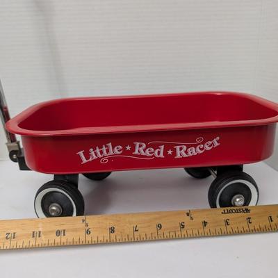 Vintage "Little Red Racer" Metal Wagon - Perfect For Rustic Decor Or A Kid's Toy