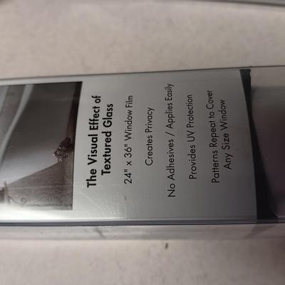 3 ROLLS OF WINDOW FILM, 4 FRAMED CLOTH BUTTERFLY PICTURES AND SILK SWAG