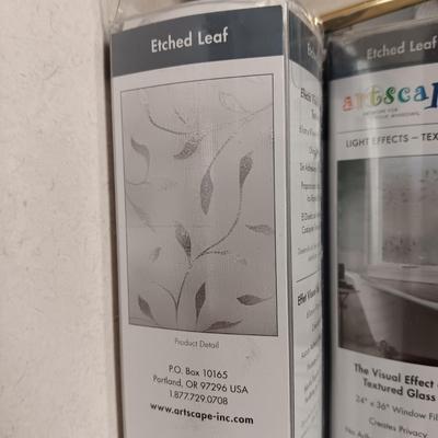 3 ROLLS OF WINDOW FILM, 4 FRAMED CLOTH BUTTERFLY PICTURES AND SILK SWAG