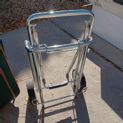 LADIES BRIEFCASE, LUGGAGE CART, OSCAR DE LORETO SUITCASE & SKYWAY COSMETIC CASE