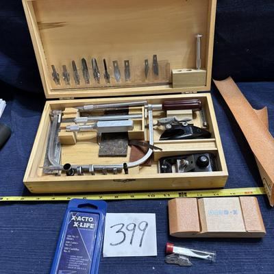 X Acto Knife Set in Wooden Case