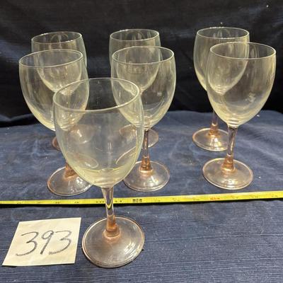 Vintage Pink Stemmed Wine Glass Lot