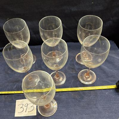 Vintage Pink Stemmed Wine Glass Lot