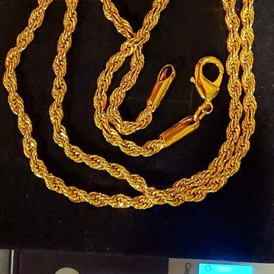 10kt Gold Layered Rope Chain