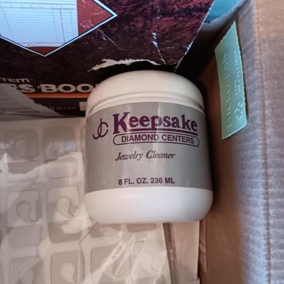 CLEAR LID BOXES, PRICE TAGS, JEWELRY BAGS & CLEANER PLUS ADHESIVE HANG TAGS