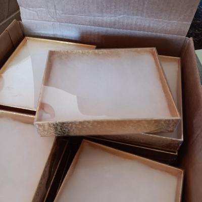 CLEAR LID BOXES, PRICE TAGS, JEWELRY BAGS & CLEANER PLUS ADHESIVE HANG TAGS