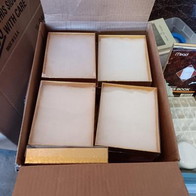 CLEAR LID BOXES, PRICE TAGS, JEWELRY BAGS & CLEANER PLUS ADHESIVE HANG TAGS