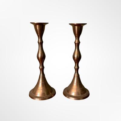 Pair of Handmade Solid Brass Candlesticks