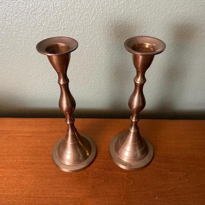 Pair of Handmade Solid Brass Candlesticks