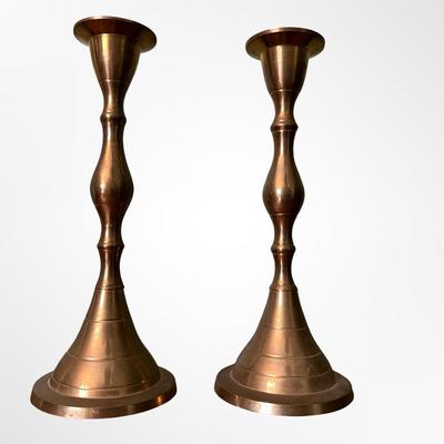 Pair of Handmade Solid Brass Candlesticks