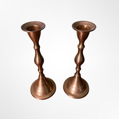 Pair of Handmade Solid Brass Candlesticks