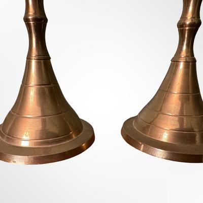 Pair of Handmade Solid Brass Candlesticks