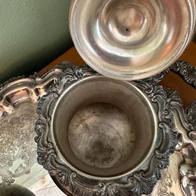 Wilcox International Silver Co. “Essex Manor” Silverplate Tea & Coffee Set with Tray