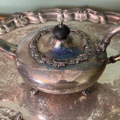 Wilcox International Silver Co. “Essex Manor” Silverplate Tea & Coffee Set with Tray