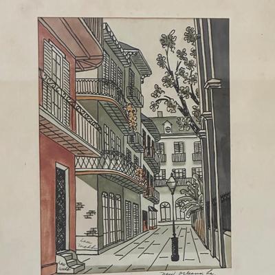 Lou Webb “Pirates Alley, New Orleans” Signed Artwork