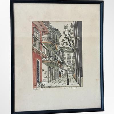 Lou Webb “Pirates Alley, New Orleans” Signed Artwork