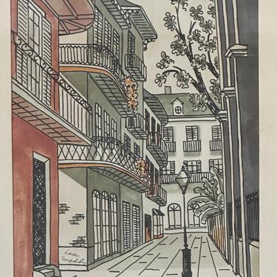 Lou Webb “Pirates Alley, New Orleans” Signed Artwork