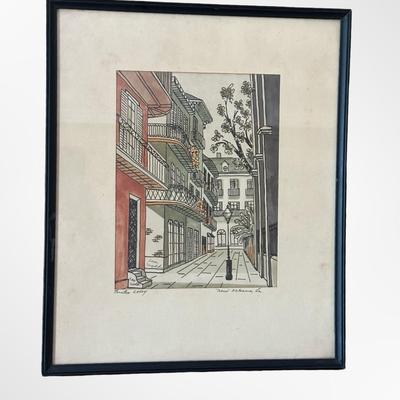 Lou Webb “Pirates Alley, New Orleans” Signed Artwork