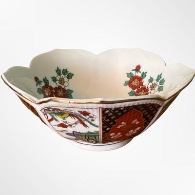 Vintage Imari Lotus Porcelain Bowl