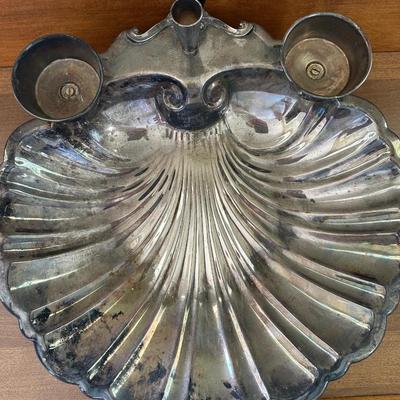 Vintage Large Ornate Sheffield Silver Plated Shell Dosh