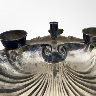 Vintage Large Ornate Sheffield Silver Plated Shell Dosh
