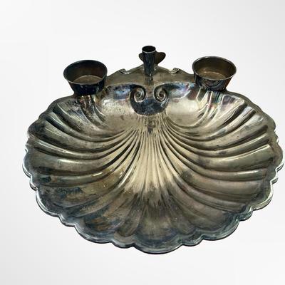 Vintage Large Ornate Sheffield Silver Plated Shell Dosh