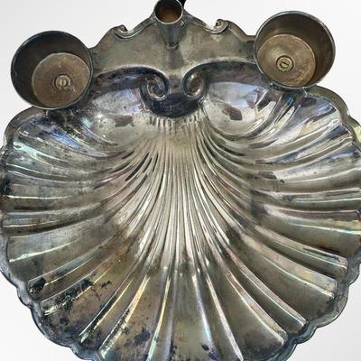 Vintage Large Ornate Sheffield Silver Plated Shell Dosh