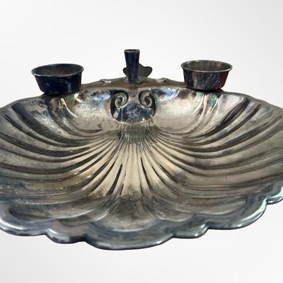 Vintage Large Ornate Sheffield Silver Plated Shell Dosh