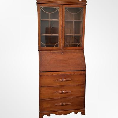 Vintage Solid Wood Secretary Desk