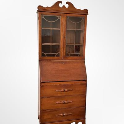 Vintage Solid Wood Secretary Desk