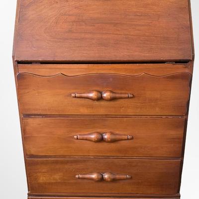 Vintage Solid Wood Secretary Desk