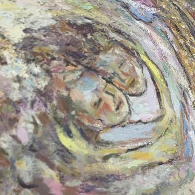 In the Manner of Marc Chagall (1887–1985): Dreamlike Lovers in a Cosmic Vortex, Oil on Canvas