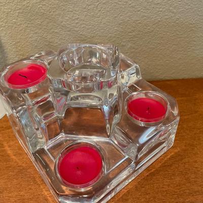 Graduated glass candle holders