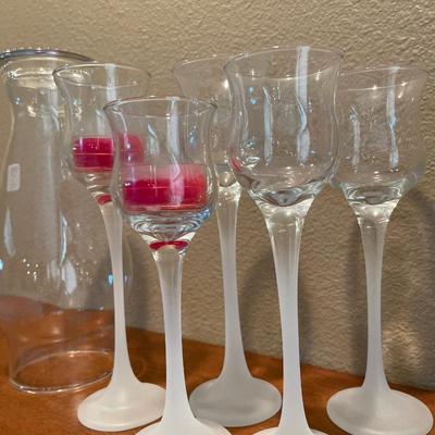 Graduated glass candle holders