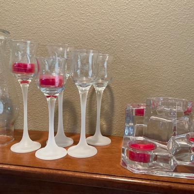 Graduated glass candle holders