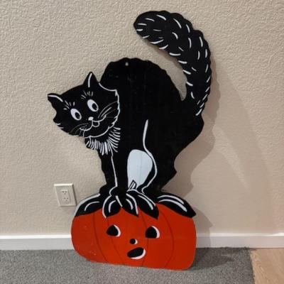 Halloween Cut Out Cat on Pumpkin