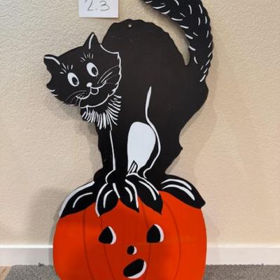 Halloween Cut Out Cat on Pumpkin