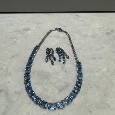 Weiss Rhinestone Necklace and Earring set