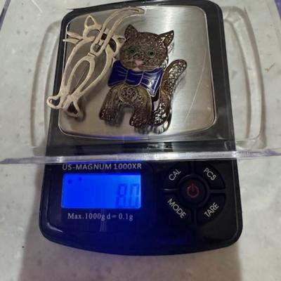 Cute Sterling Cat Pins