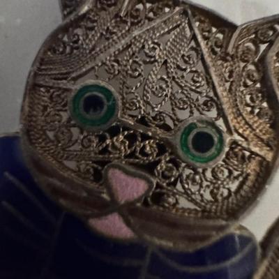 Cute Sterling Cat Pins