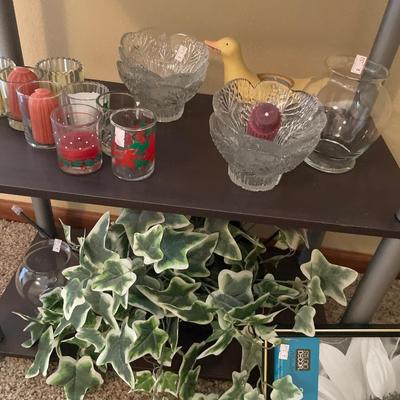 Candles and votives with small shelving