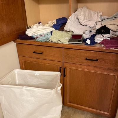 Laundry bag with rags and towels